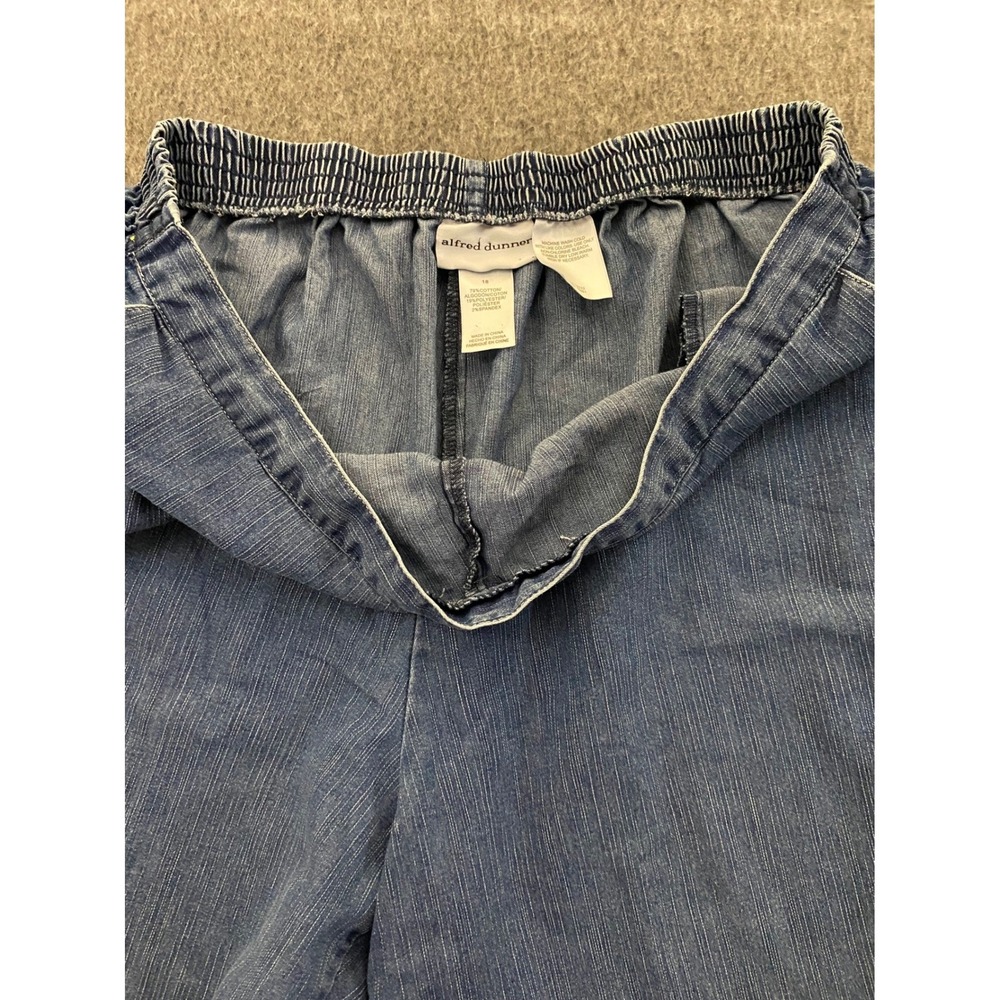 Alfred Dunner Womens Blue Denim Pull On Elastic Waist Straight Leg Pants Size 18 - Picture 4 of 10